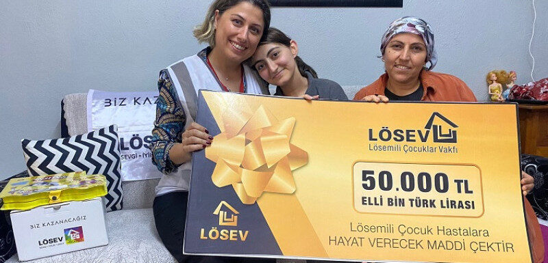 LÖSEV’e yapılan bağışlarla Vakfa kayıtlı ailelere her ay düzenli olarak