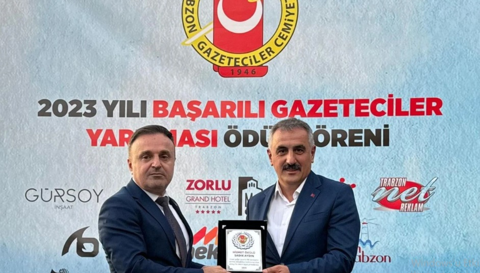 Gazeteci Aydın’a Hizmet Ödülü Mustafa ÖZCAN /BHA–TRABZON Trabzon Gazeteciler Cemiyeti’nin