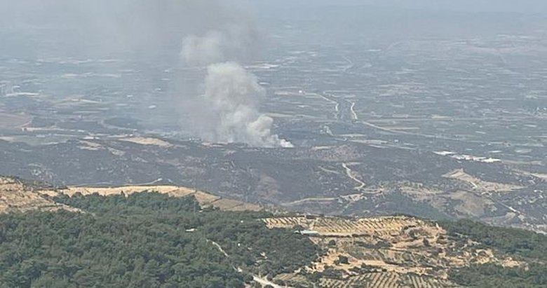   İzmir’in Menemen ilçesinde çıkan orman yangınına uçak, helikopter